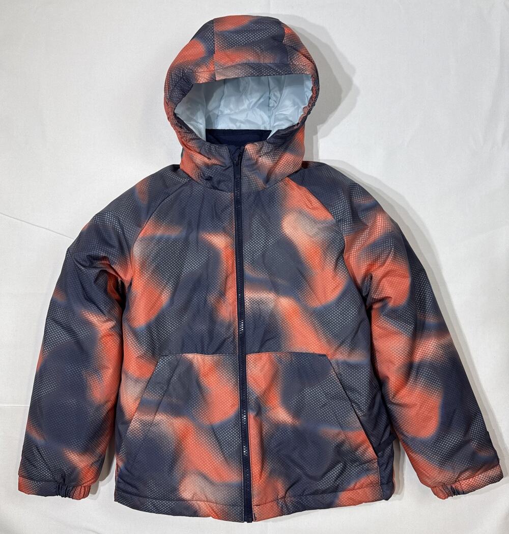 All In Motion Kids 3-in-1 Winter Jacket Orange Blue Clouds Liner Shell Size M